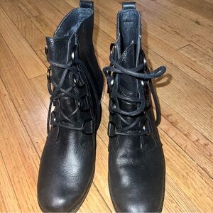 Women's Black Lace-Up Boots